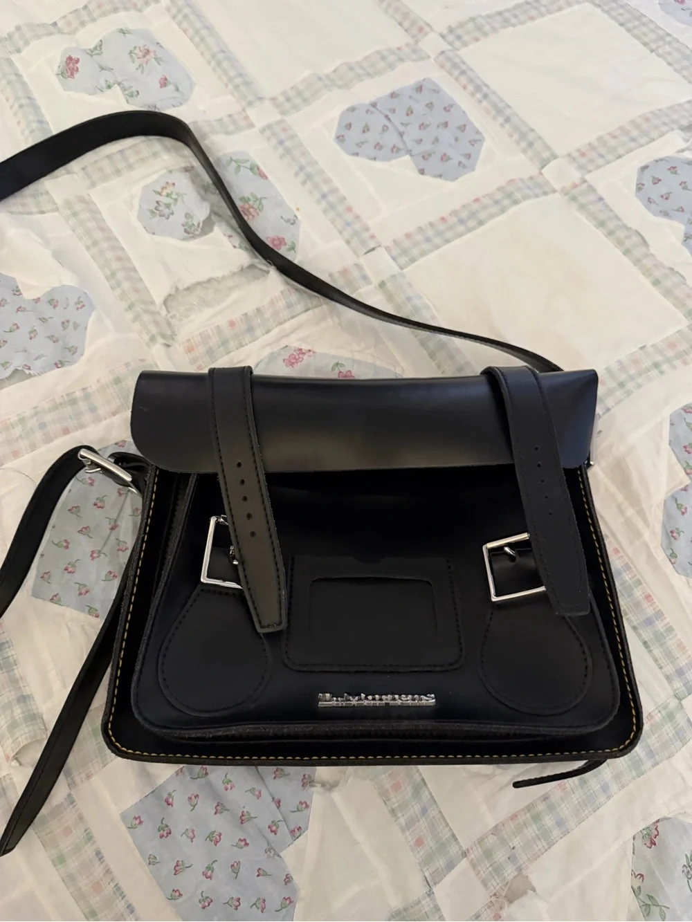 Dr. Martens Black Leather Large Satchel